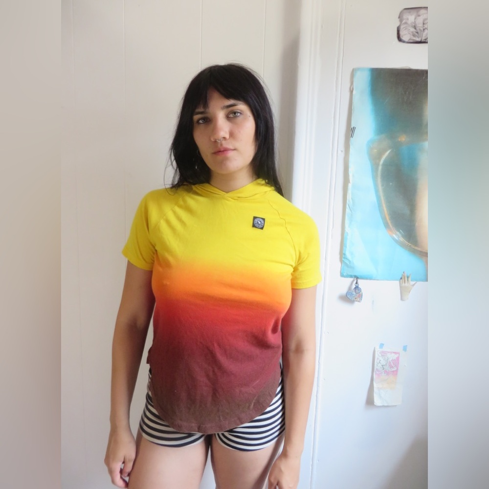 Abercrombie Kids Bright Yellow Gradient TShirt Hoodie